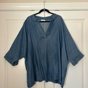 Plus Size Calvin Klein Denim Blue Tunic Top